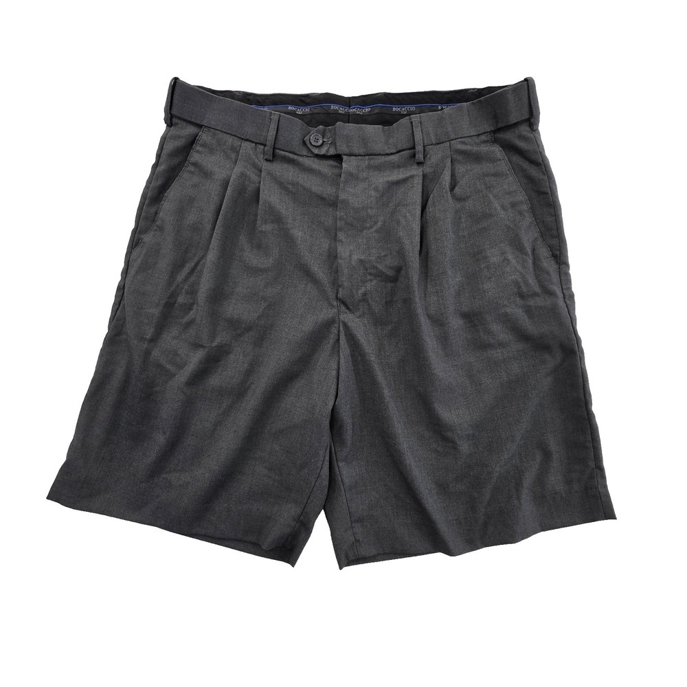 Bocaccio Golf Shorts Men's 34 Gray Grey 9: Inseam Expandable Waist Pleated